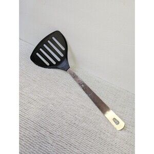 Amco Nylon Slotted Spatula Rust Proof 18/8 Stainless #8069 Black